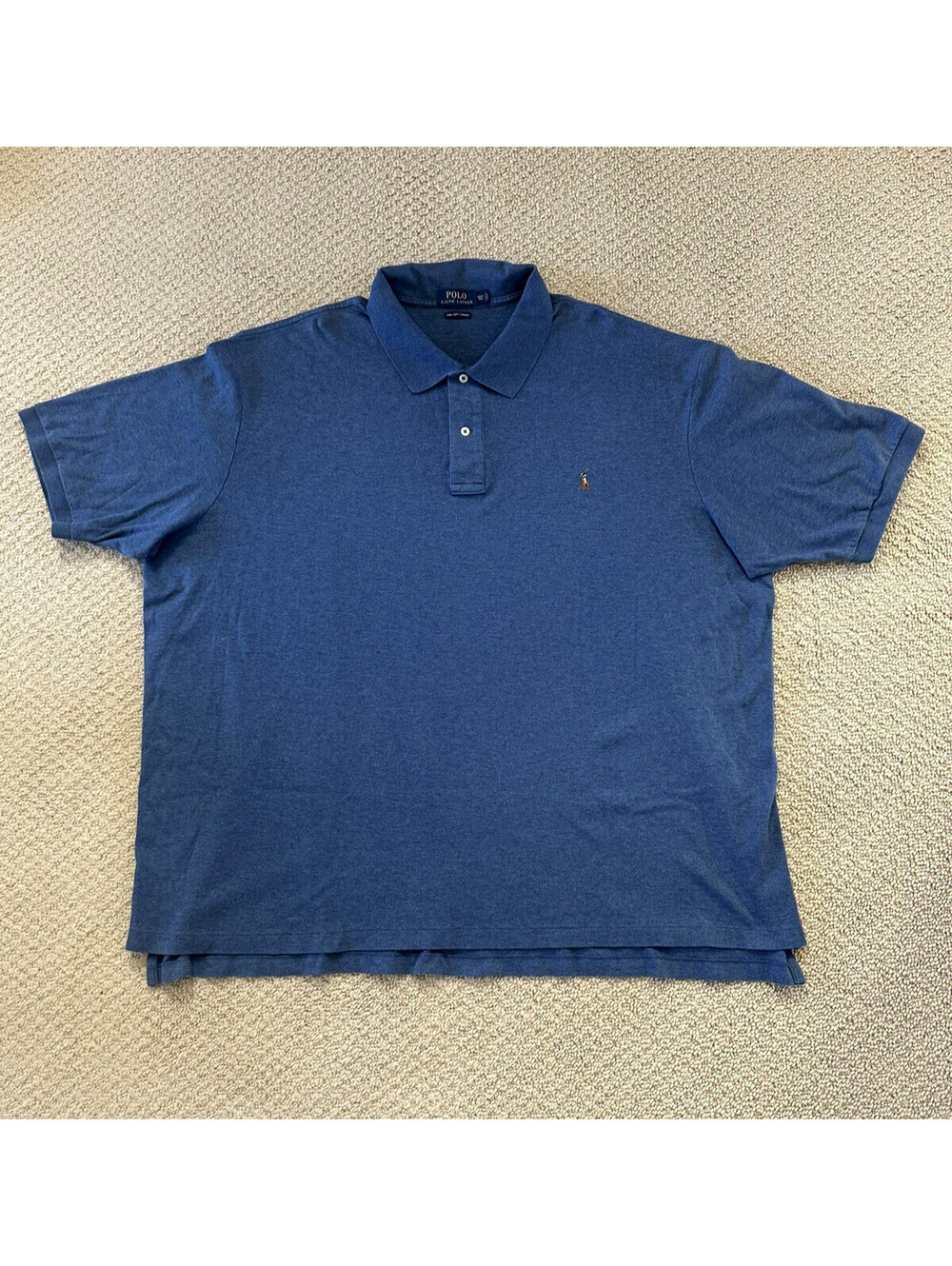 Polo Ralph Lauren Blue Pima Cotton Polo Shirt Mens 4XL Big & Tall
